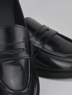 Mocassini tacco 2cm pelle nero