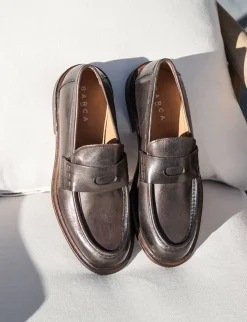 Mocassini tacco 1cm pelle testa