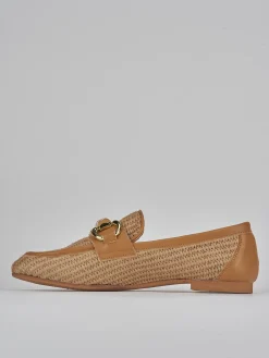 Mocassini tacco 1cm pelle marrone