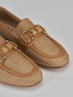 Mocassini tacco 1cm pelle marrone