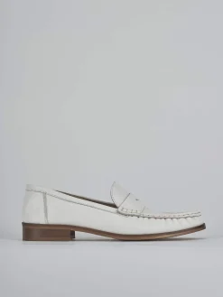 Mocassini tacco 1cm pelle bianco