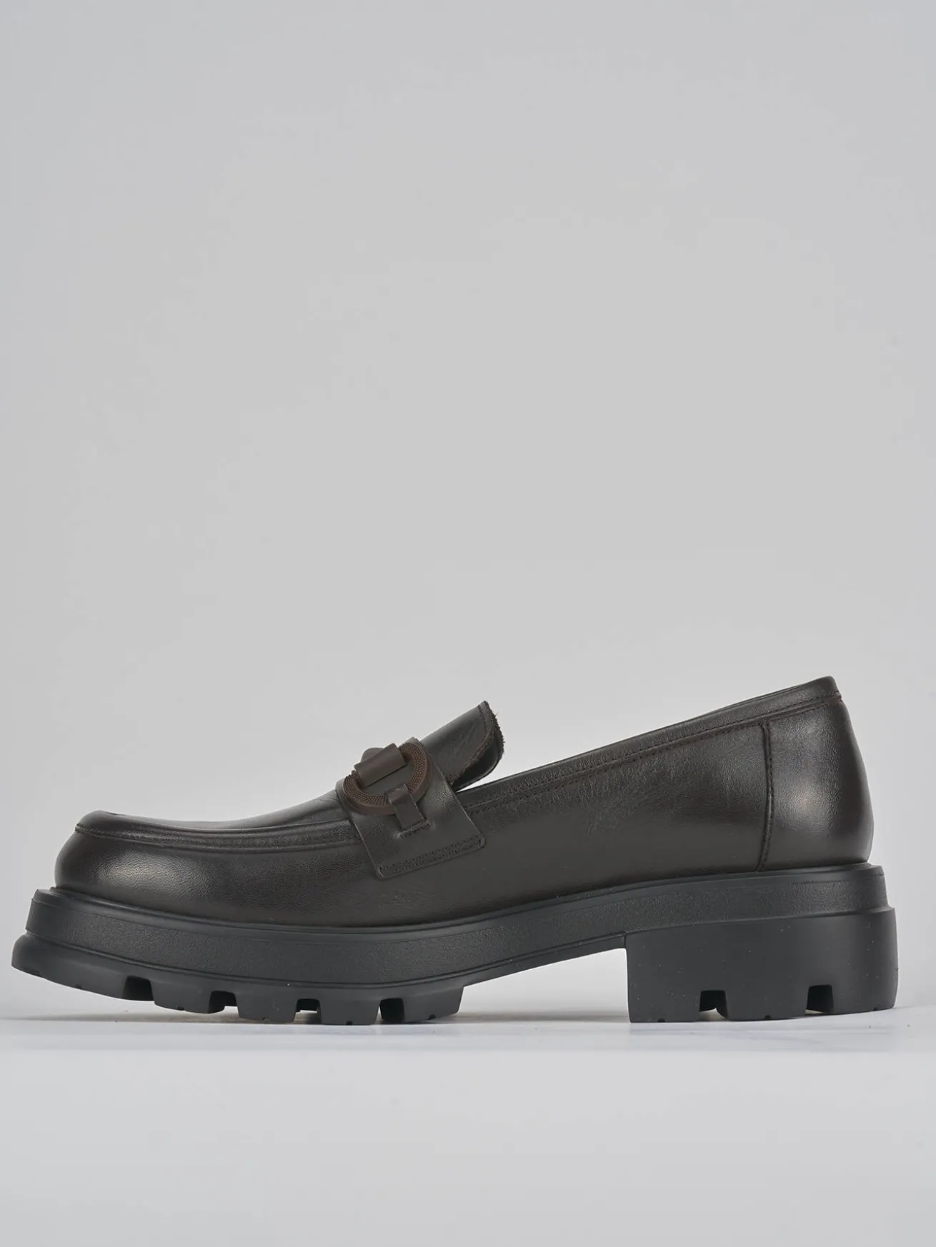 Mocassini tacco 2cm pelle testa