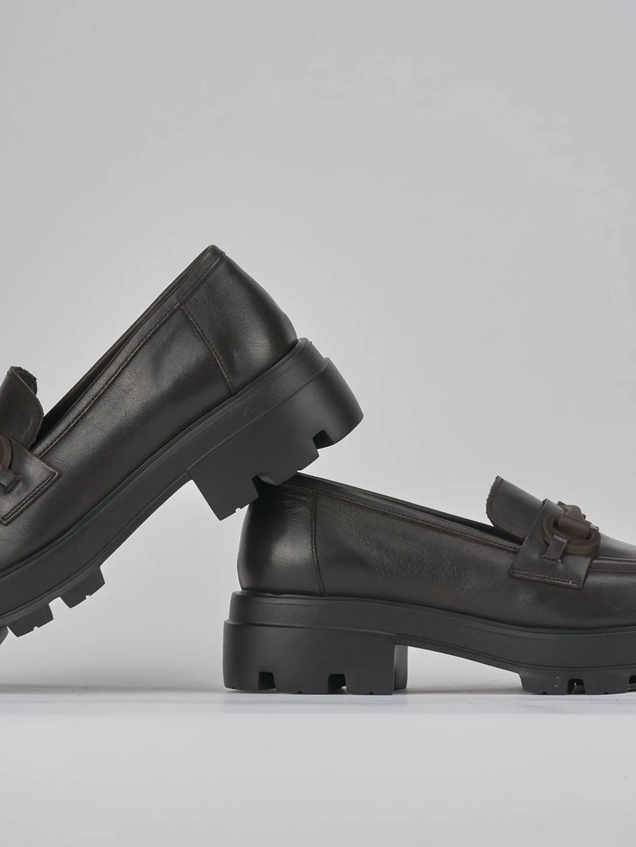 Mocassini tacco 2cm pelle testa