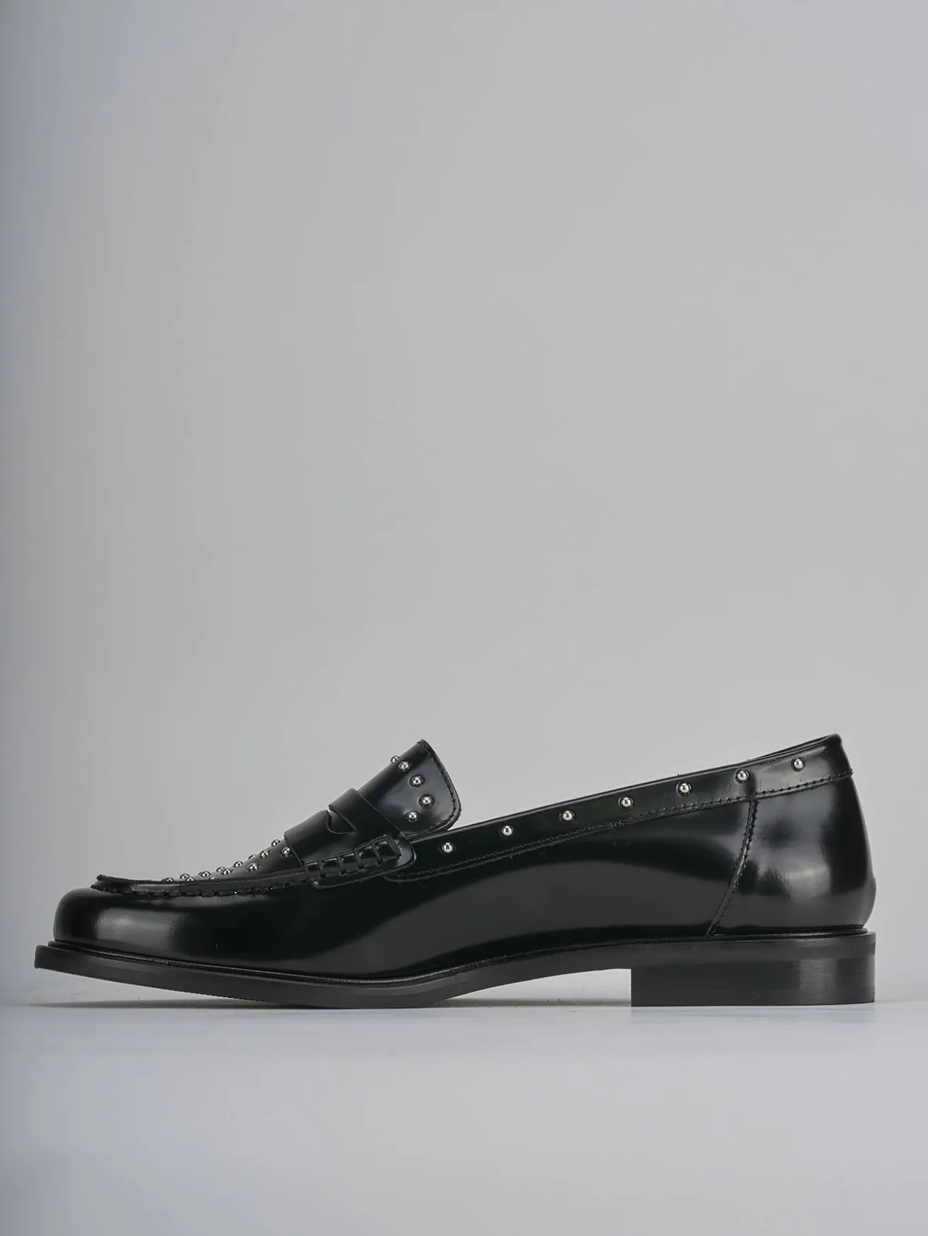 Mocassini tacco 1cm pelle nero