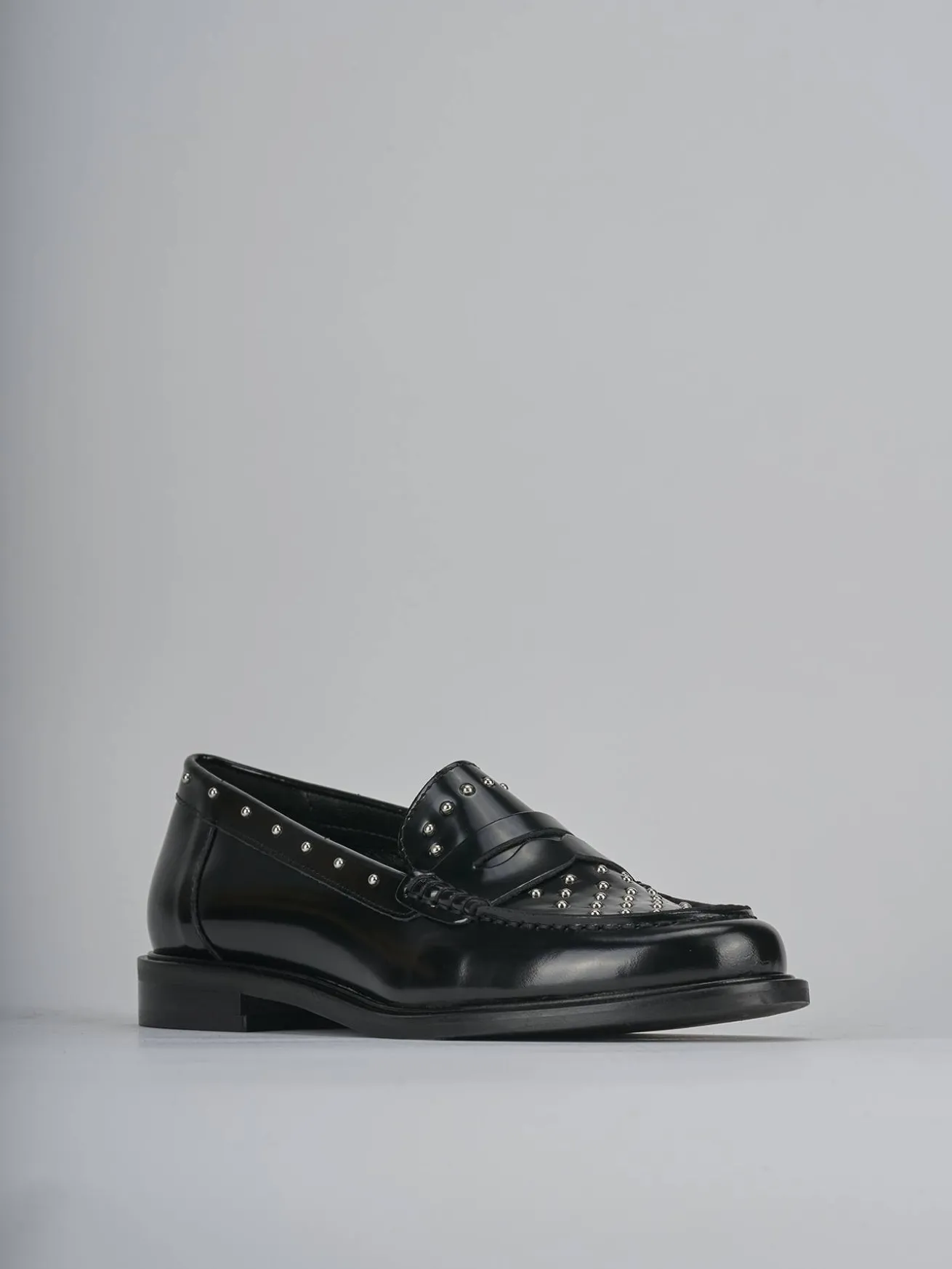 Mocassini tacco 1cm pelle nero