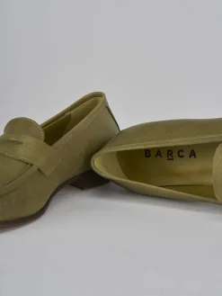 Mocassini tacco 1cm pelle verde