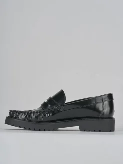 Mocassini tacco 2cm pelle nero