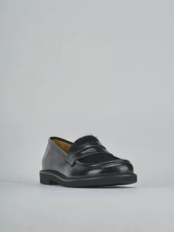 Mocassini tacco 3cm pelle nero