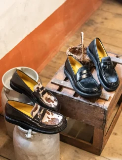 Mocassini tacco 3cm pelle nero