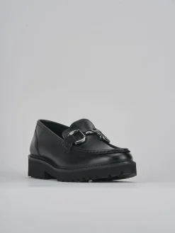 Mocassini tacco 1cm pelle nero