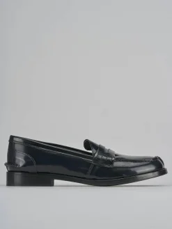 Mocassini tacco 2cm pelle blu