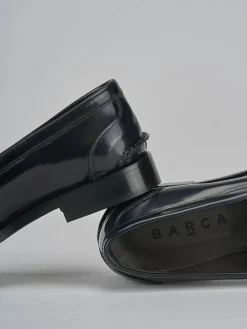 Mocassini tacco 2cm pelle blu