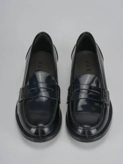 Mocassini tacco 2cm pelle blu