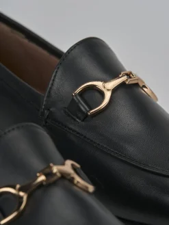 Mocassini tacco 1cm pelle nero