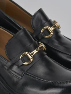 Mocassini tacco 6cm pelle nero