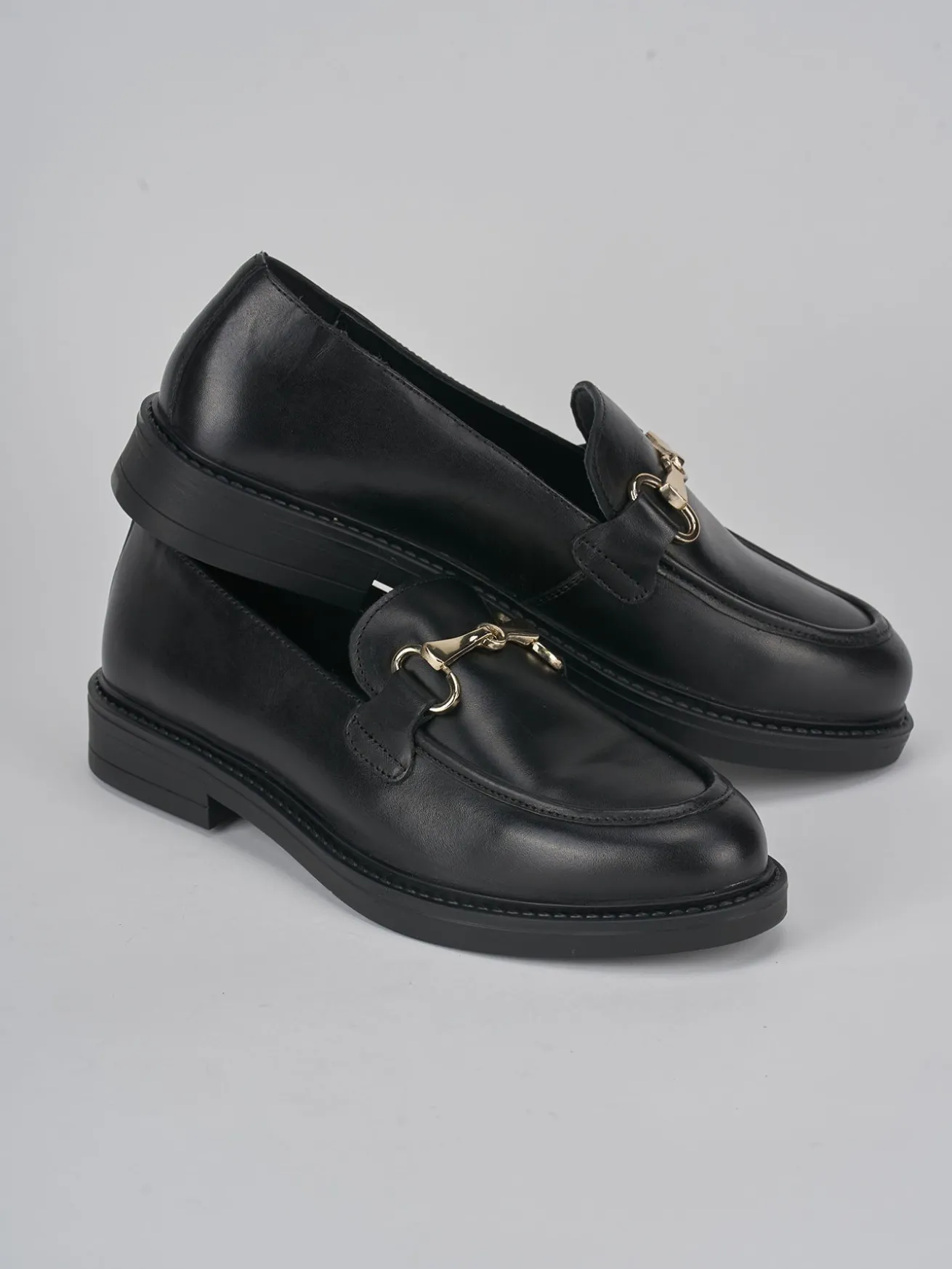 Mocassini tacco 1cm pelle nero