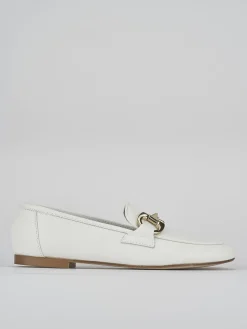 Mocassini tacco 1cm pelle bianco