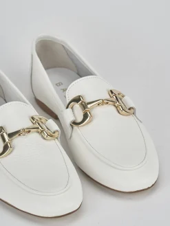 Mocassini tacco 1cm pelle bianco