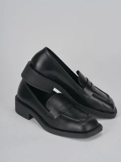 Mocassini tacco 3cm pelle nero