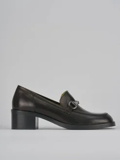 Mocassini tacco 5cm pelle nero