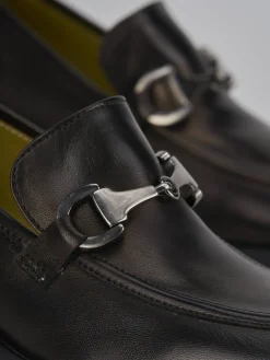 Mocassini tacco 5cm pelle nero