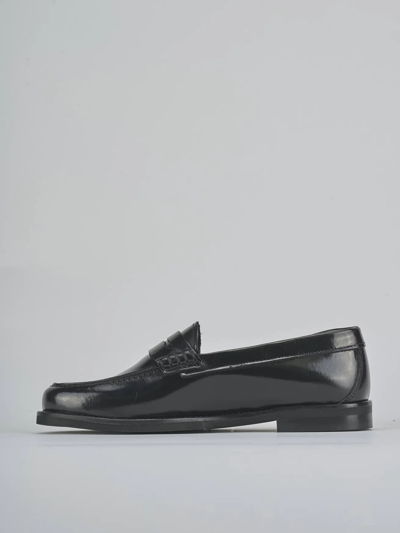 Mocassini tacco 1cm pelle nero