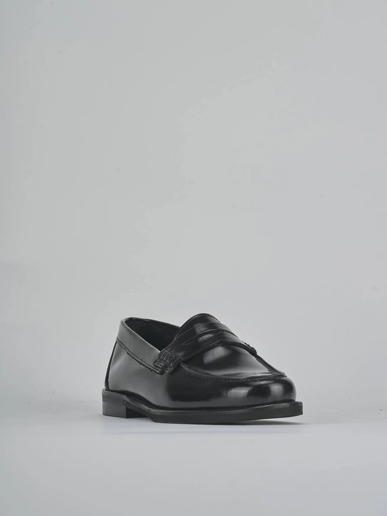 Mocassini tacco 1cm pelle nero