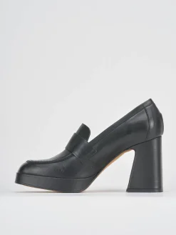 Mocassini tacco 8cm pelle nero