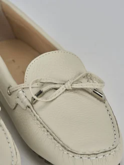 Mocassini tacco 1cm pelle beige