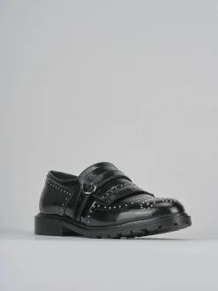 Mocassini tacco 2cm pelle nero