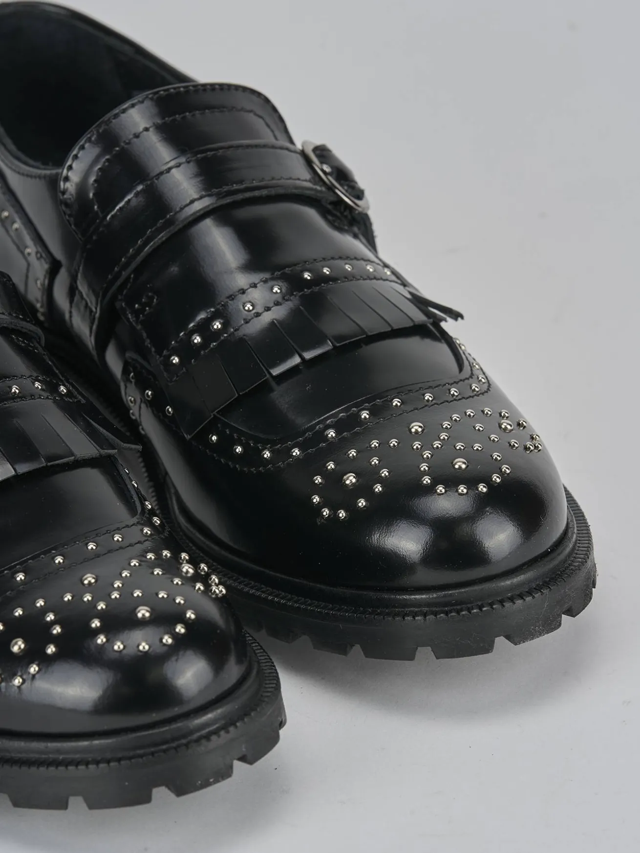 Mocassini tacco 2cm pelle nero