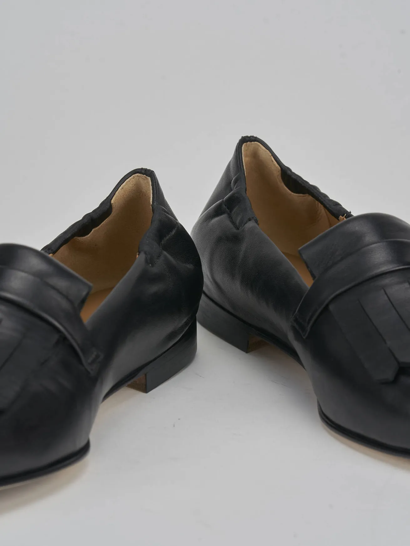 Mocassini tacco 1cm pelle nero