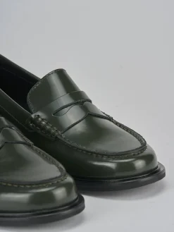 Mocassini tacco 1cm pelle verde