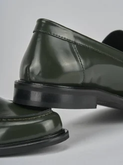 Mocassini tacco 1cm pelle verde