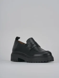 Mocassini tacco 1cm pelle nero