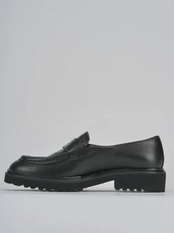 Mocassini tacco 2cm pelle nero