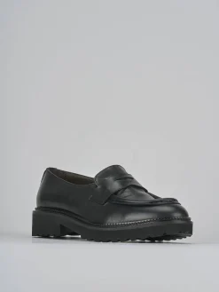 Mocassini tacco 2cm pelle nero