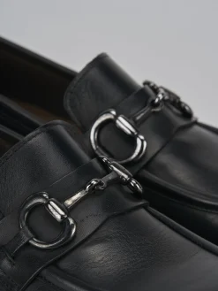 Mocassini tacco 3cm pelle nero