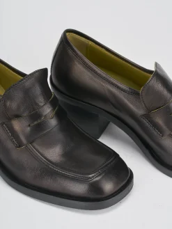 Mocassini tacco 4cm pelle nero