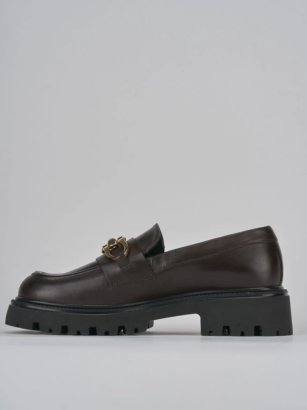 Mocassini tacco 2cm pelle testa