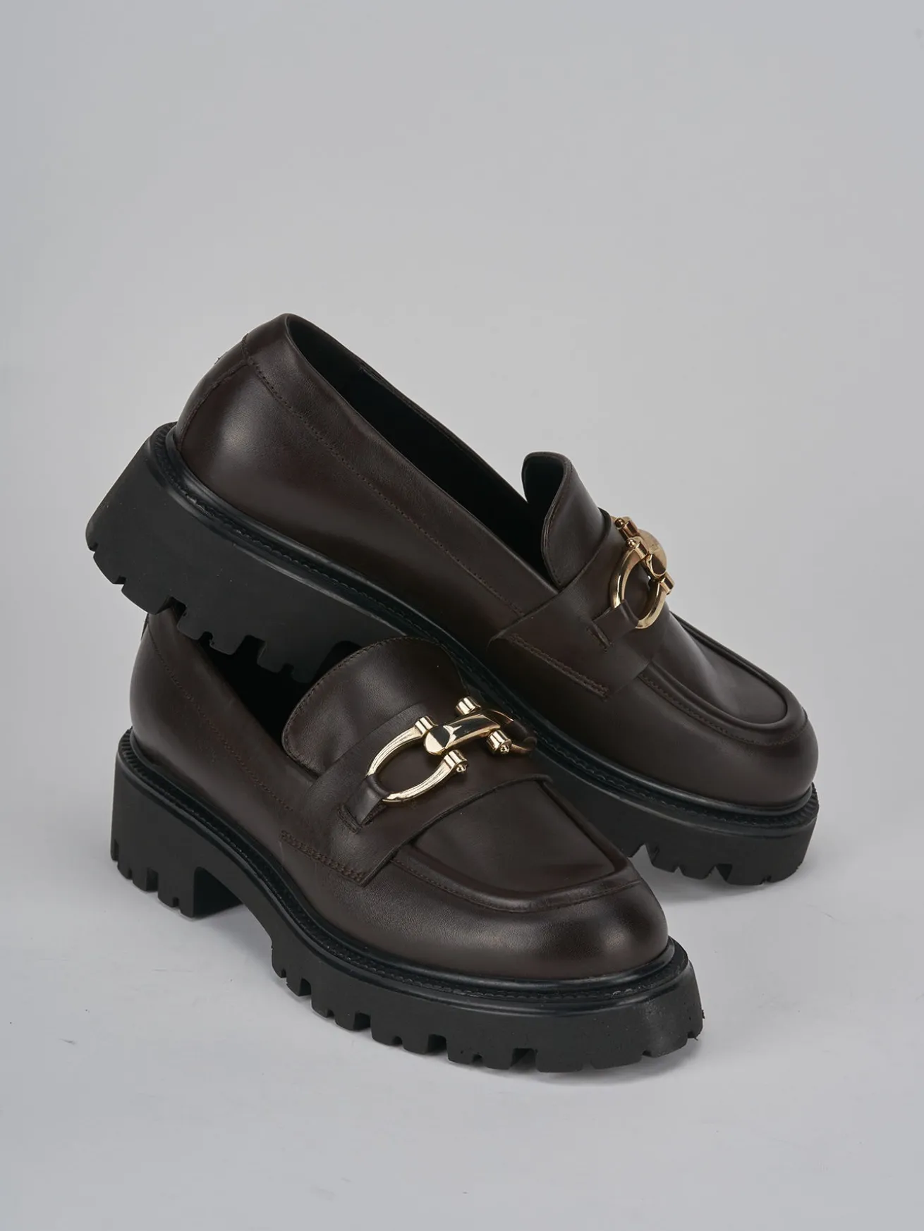 Mocassini tacco 2cm pelle testa