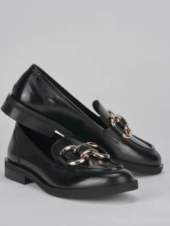 Mocassini tacco 2cm pelle nero