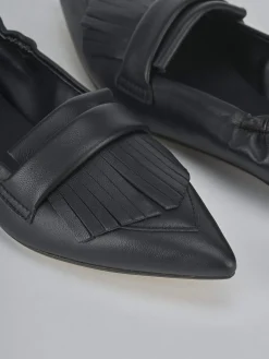 Mocassini tacco 1cm pelle nero