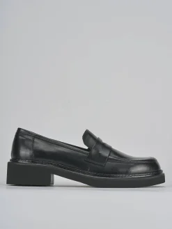 Mocassini tacco 3cm pelle nero