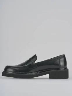 Mocassini tacco 3cm pelle nero