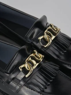 Mocassini tacco 1cm pelle nero