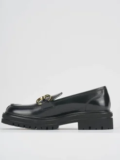 Mocassini tacco 2cm pelle nero