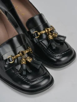 Mocassini tacco 8cm pelle nero