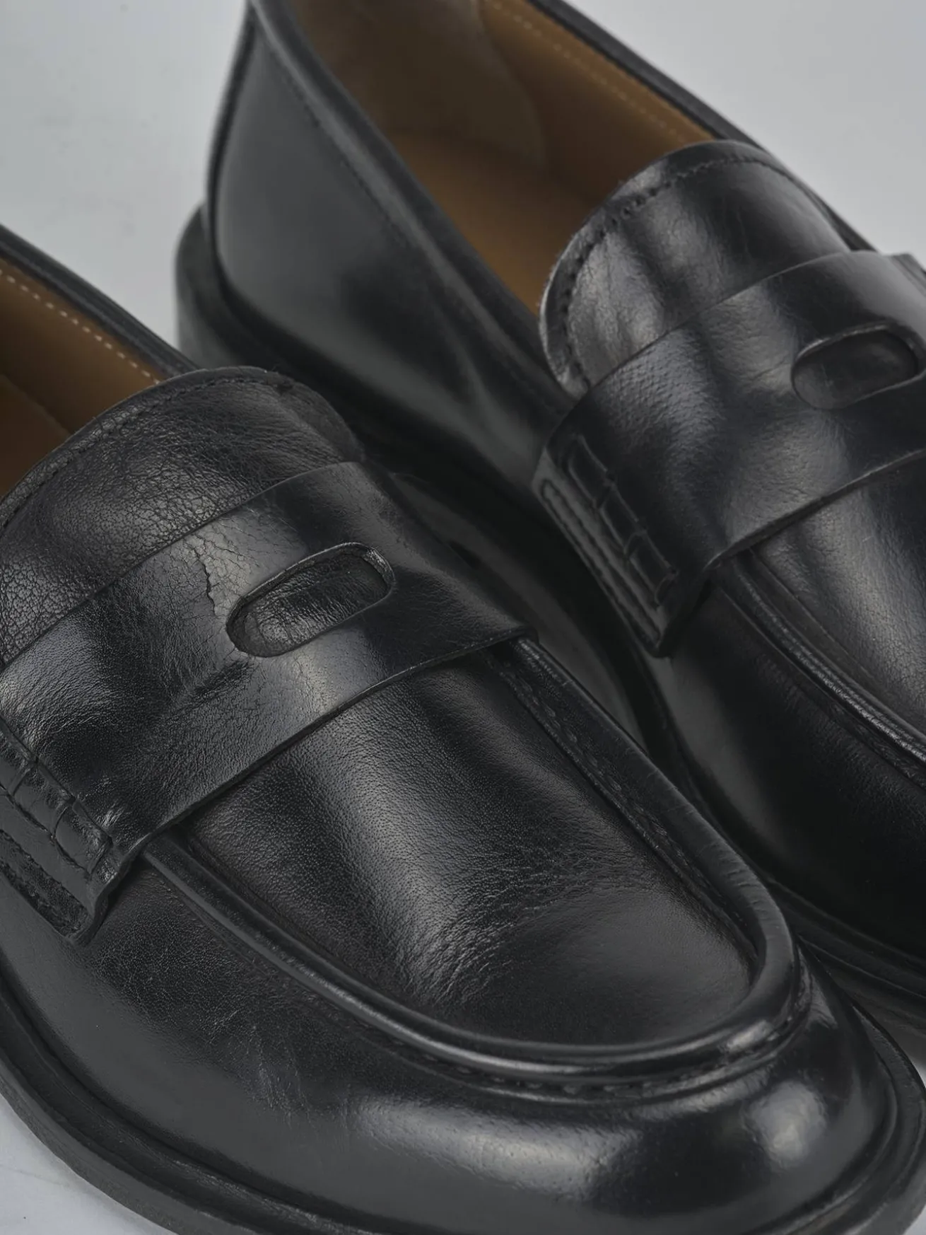 Mocassini tacco 2cm pelle nero