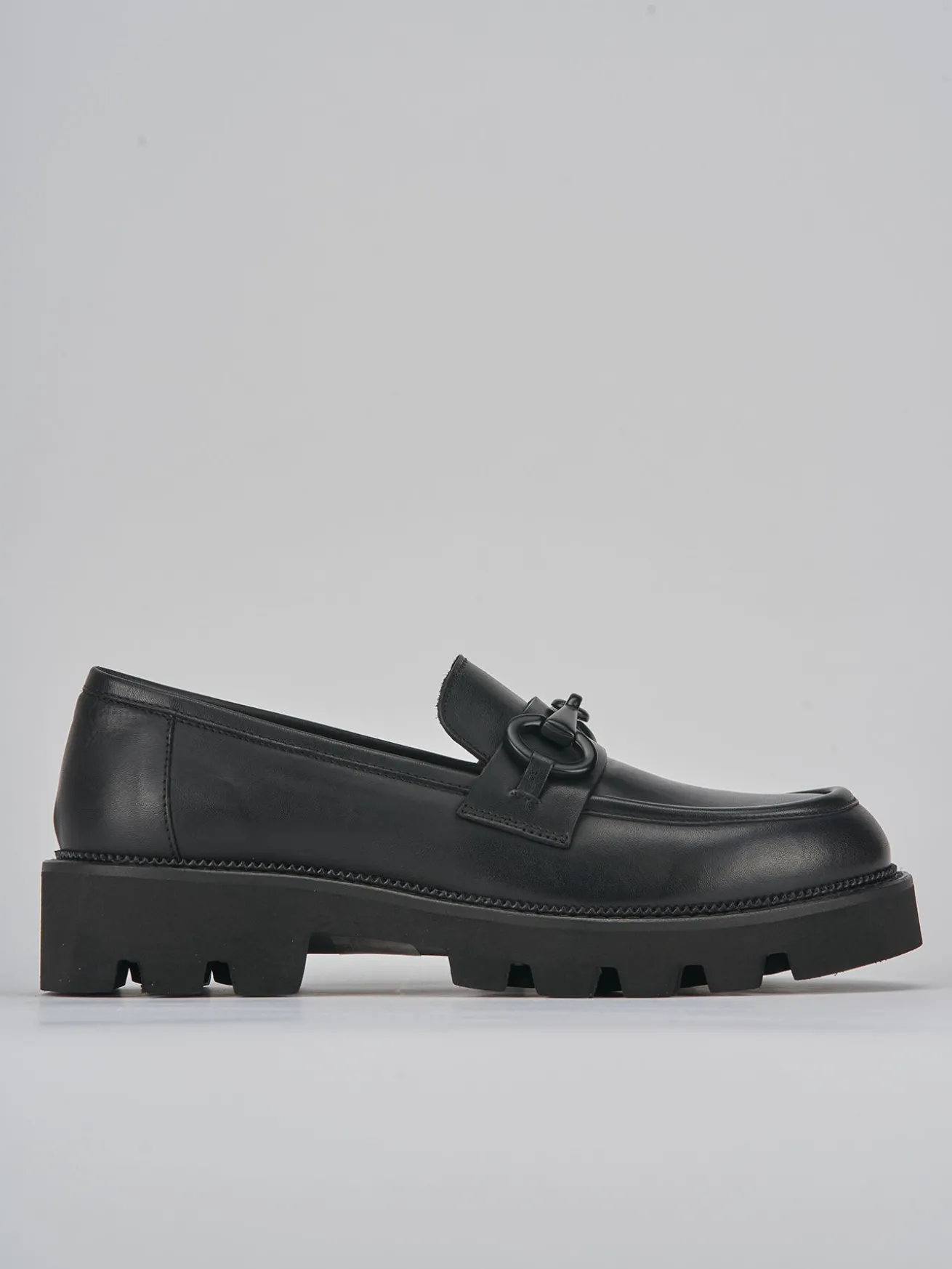 Mocassini tacco 3cm pelle nero